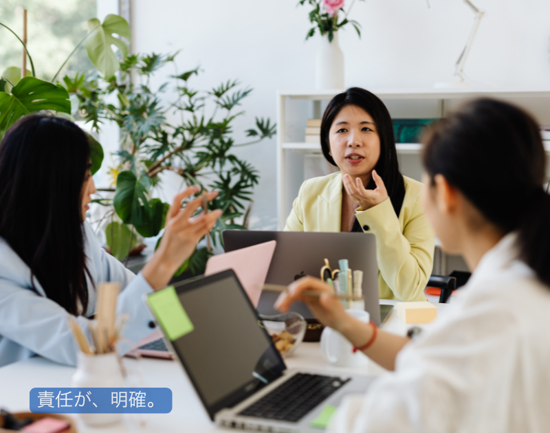 責任や判断の範囲が明確で、安心して働ける職場環境を象徴する落ち着いたオフィスの様子
